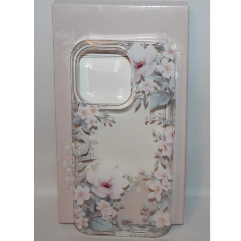 Elegant Floral Clear Silicone Case Apple iPhone 14 Pro Max